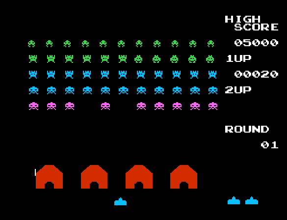 Space Invaders - NES game screenshot (1985) by Taito